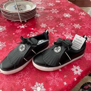 GFORE Black Onyx Leather Kiltie Disruptor Lace Up Golf Shoes Womens 8 -